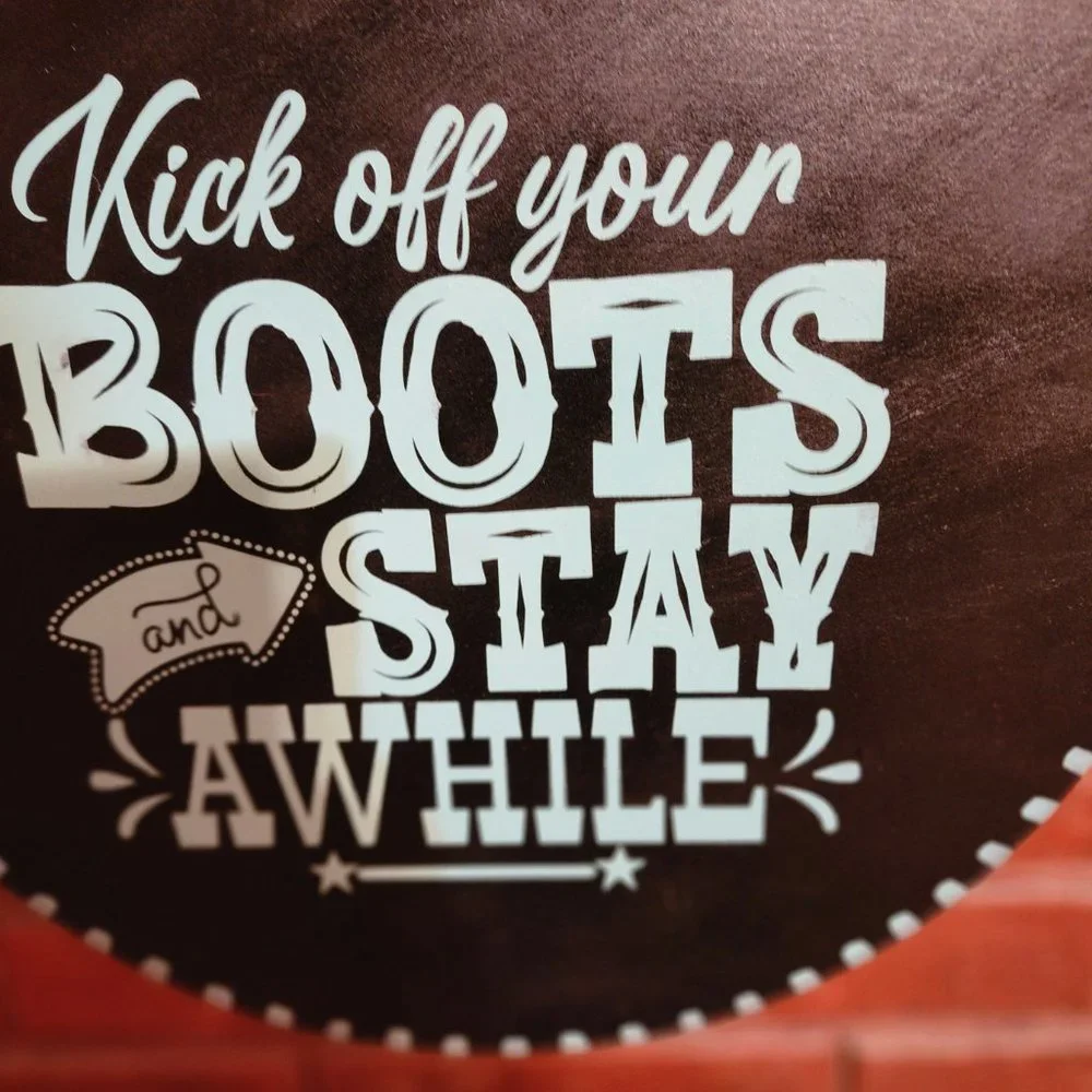 Kick off Your Boots and Stay Awhile  Handpainted wooden sign  Hand crafted - Picture 5 of 7